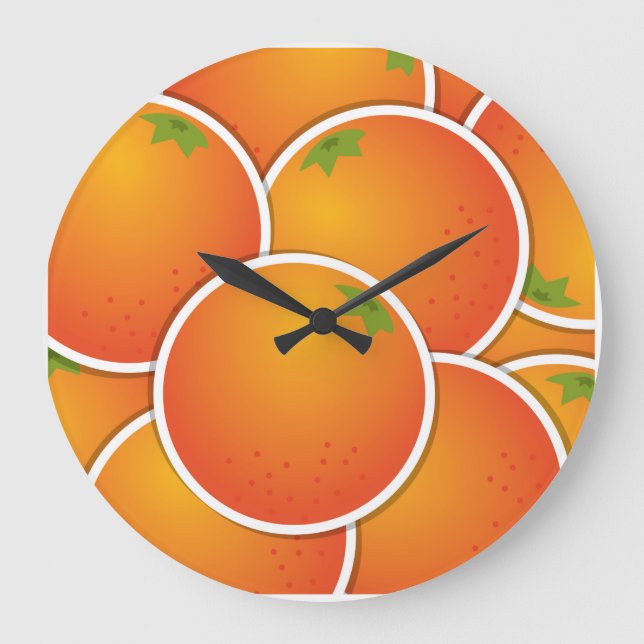 Funky oranges large clock (Front)