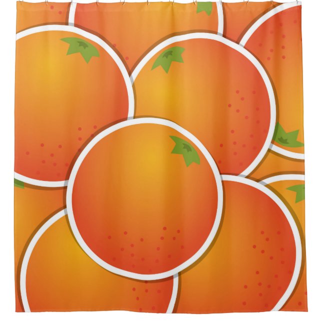 Funky oranges shower curtain (Front)