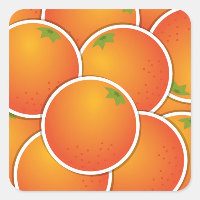 Funky oranges square sticker (Front)