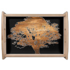 Funky Overlay Wood Tree Serving Tray