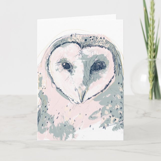 Funky Owl Portrait Card (Front)