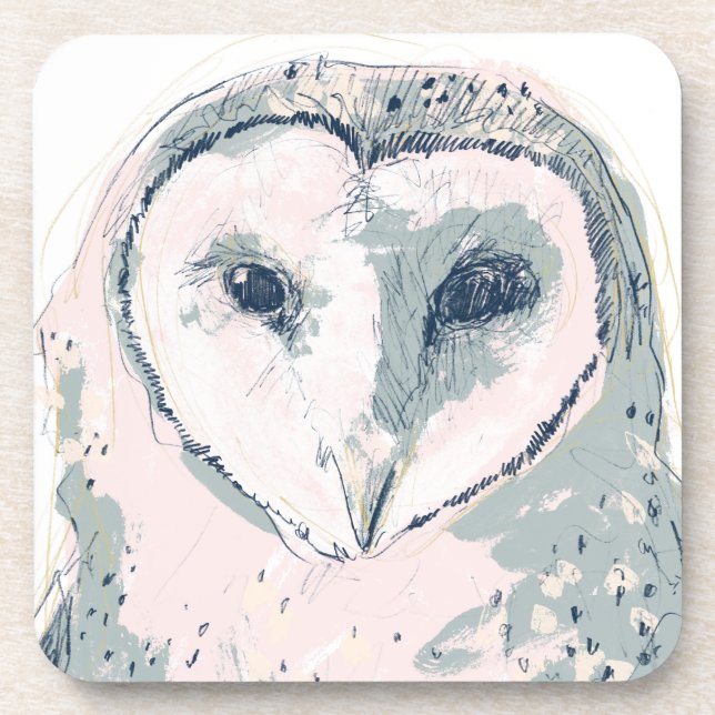 Funky Owl Portrait Coaster (Front)