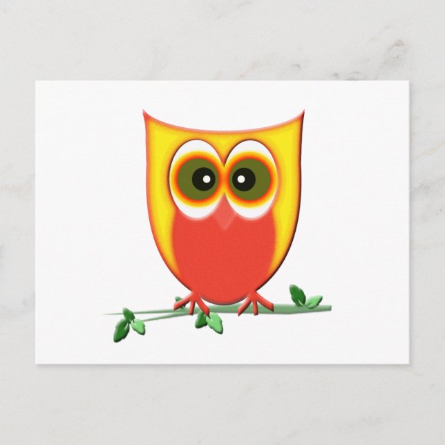 Funky Owl Postcard (Front)