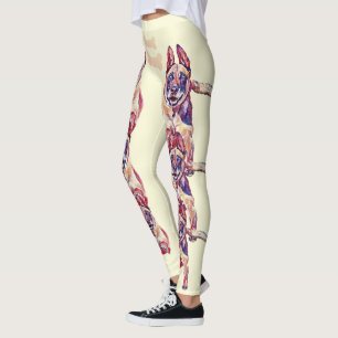 Funky Painted Belgian Malinois Leggings