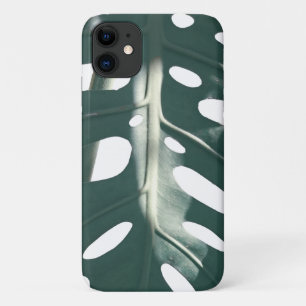 Funky Pale Green Swiss Cheese Plant iPhone 11 Case