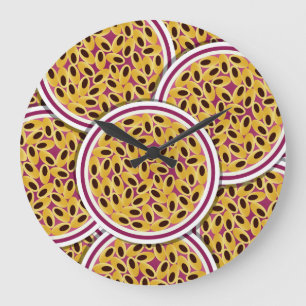Funky passion fruit large clock
