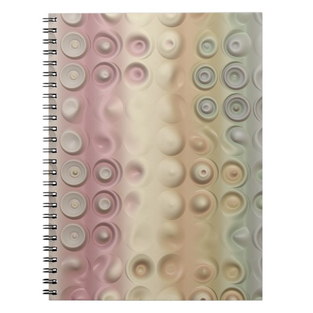 Funky Pastel Creamy Circles and Stripes Notebook (Front)