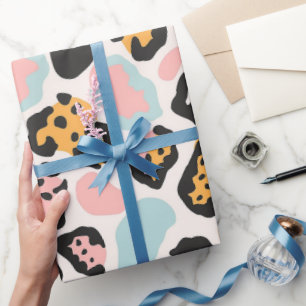 Funky Pastel Leopard Spots Wrapping Paper