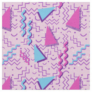 Funky Pastel Pink Memphis Design Fabric