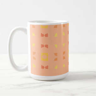 Funky Pattern Peach Yellow Coffee Mug