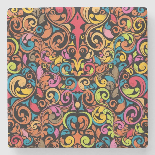 Funky pattern stone coaster (Front)