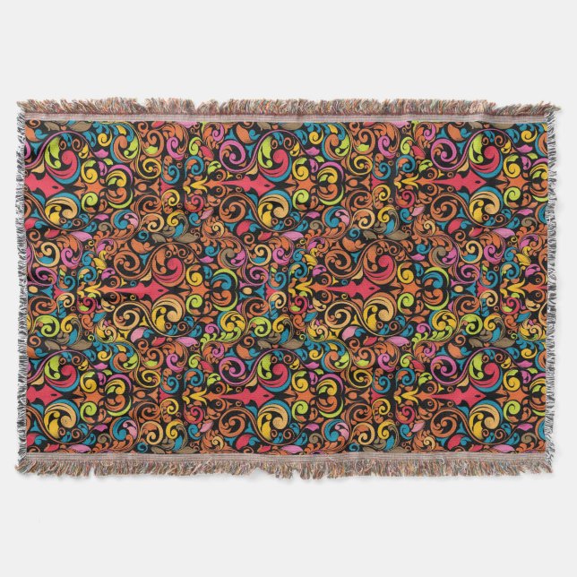 Funky pattern throw blanket (Front)
