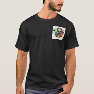 Funky Peace Alien: Animated Sticker Graphic T-Shirt
