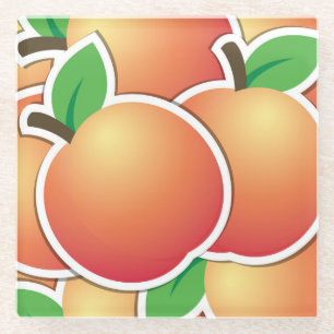 Funky peach glass coaster