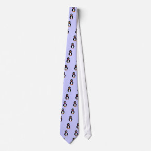 Funky Penguin Wearing Purple Bow Tie Cartoon