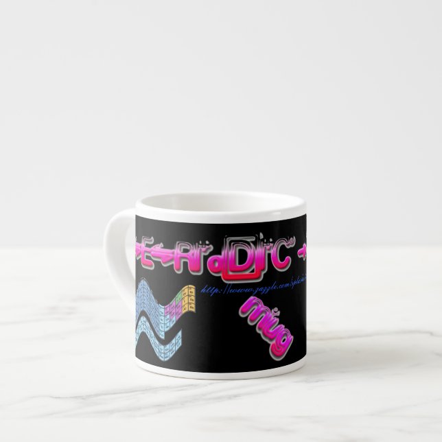 "Funky Periodic Table Mug" Espresso Cup (Front Left)
