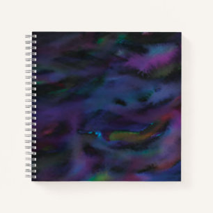 Funky personalised abstract smokey water colour no notebook