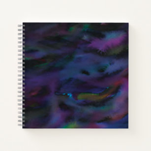 Funky personalised abstract smokey water colour no notebook