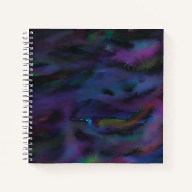 Funky personalised abstract smokey water colour no notebook (Front)