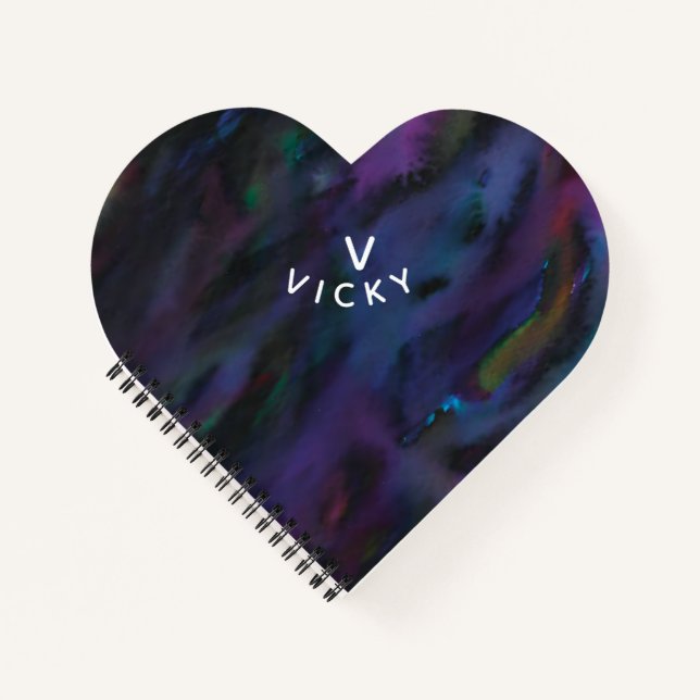 Funky personalised abstract smokey water colour notebook (Front)