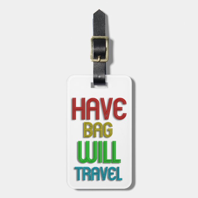 Funky Personalised Aeroplane Luggage Tag (Front Vertical)