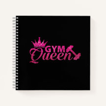 Funky Personalised Hot Pink Faux Glitter Gym Queen