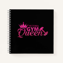 Funky Personalised Hot Pink Faux Glitter Gym Queen