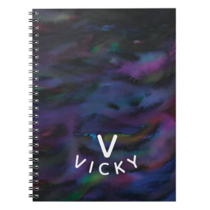 Funky personalized abstract smokey water color. notebook