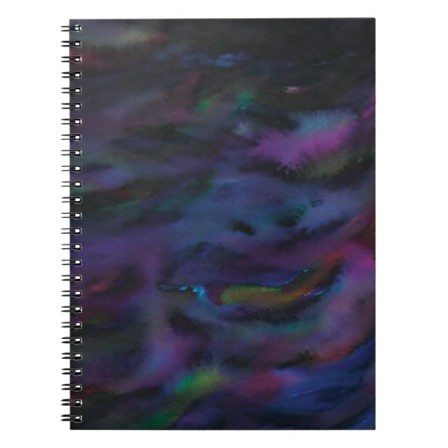 Funky personalized abstract smokey water color  notebook (Front)