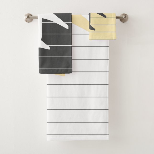 Funky Pilot Aviation Stripes Lines Bath Towel Set (Insitu)