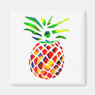 Funky pineapple art magnet