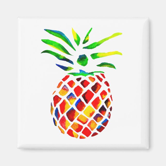 Funky pineapple art magnet (Front)