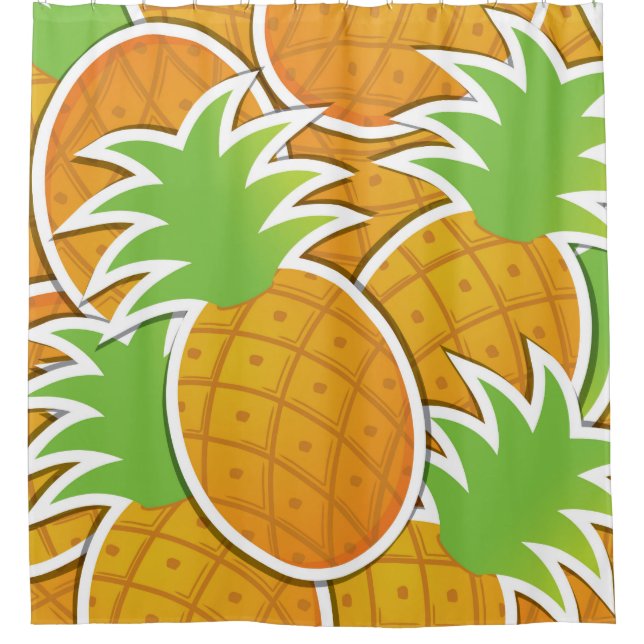 Funky pineapple shower curtain (Front)