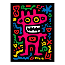 Funky Pink Alien – Neon Pop Art Quirky Monster