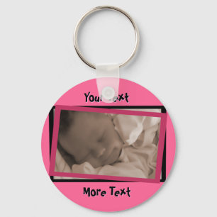 Funky Pink and Black Frame Keychain