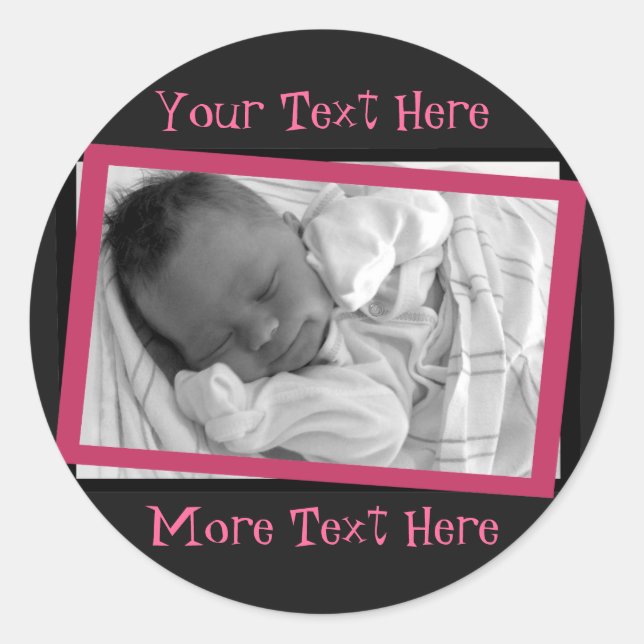 Funky Pink and Black Frame Stickers (Front)