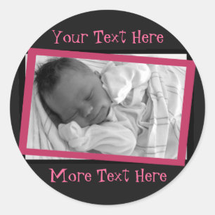 Funky Pink and Black Frame Stickers