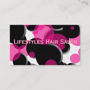Funky Pink and Black Polka Dots Business Card