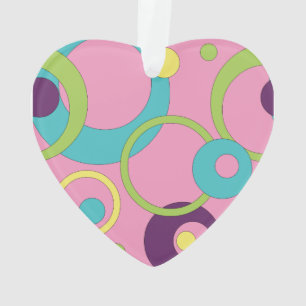 Funky Pink Circles Acrylic Ornament