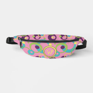 Funky Pink Circles Bum Bags
