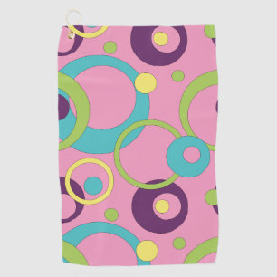 Funky Pink Circles Golf Towel