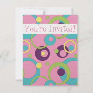 Funky Pink Circles Invitation