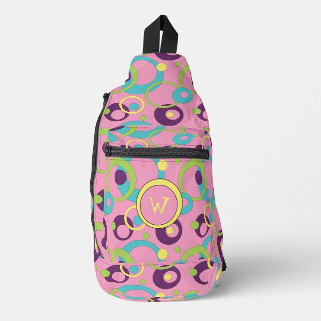 Funky Pink Circles Sling Bag (Front)