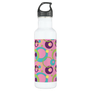 Funky Pink Circles Water Bottle