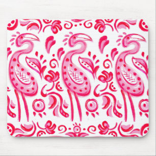 Funky Pink Flamigo Paisley Pattern Mouse Mat