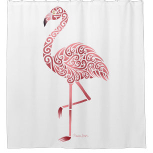 Funky Pink Flamingo Shower Curtain
