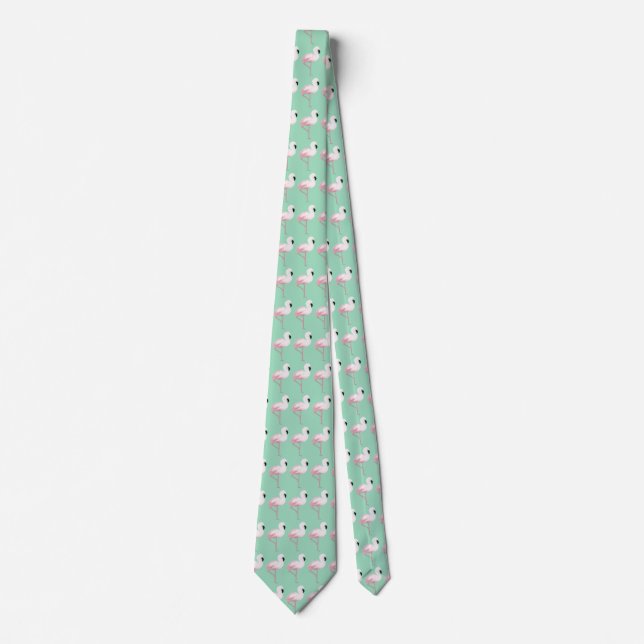 Funky Pink Flamingos Tie (Front)
