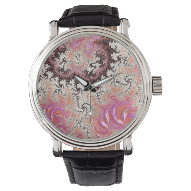 Funky Pink Fractal  Watch (Front)