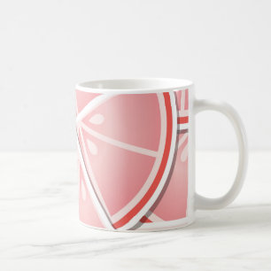 Funky pink grapefruit wedges coffee mug