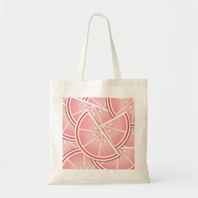 Funky pink grapefruit wedges tote bag (Front)